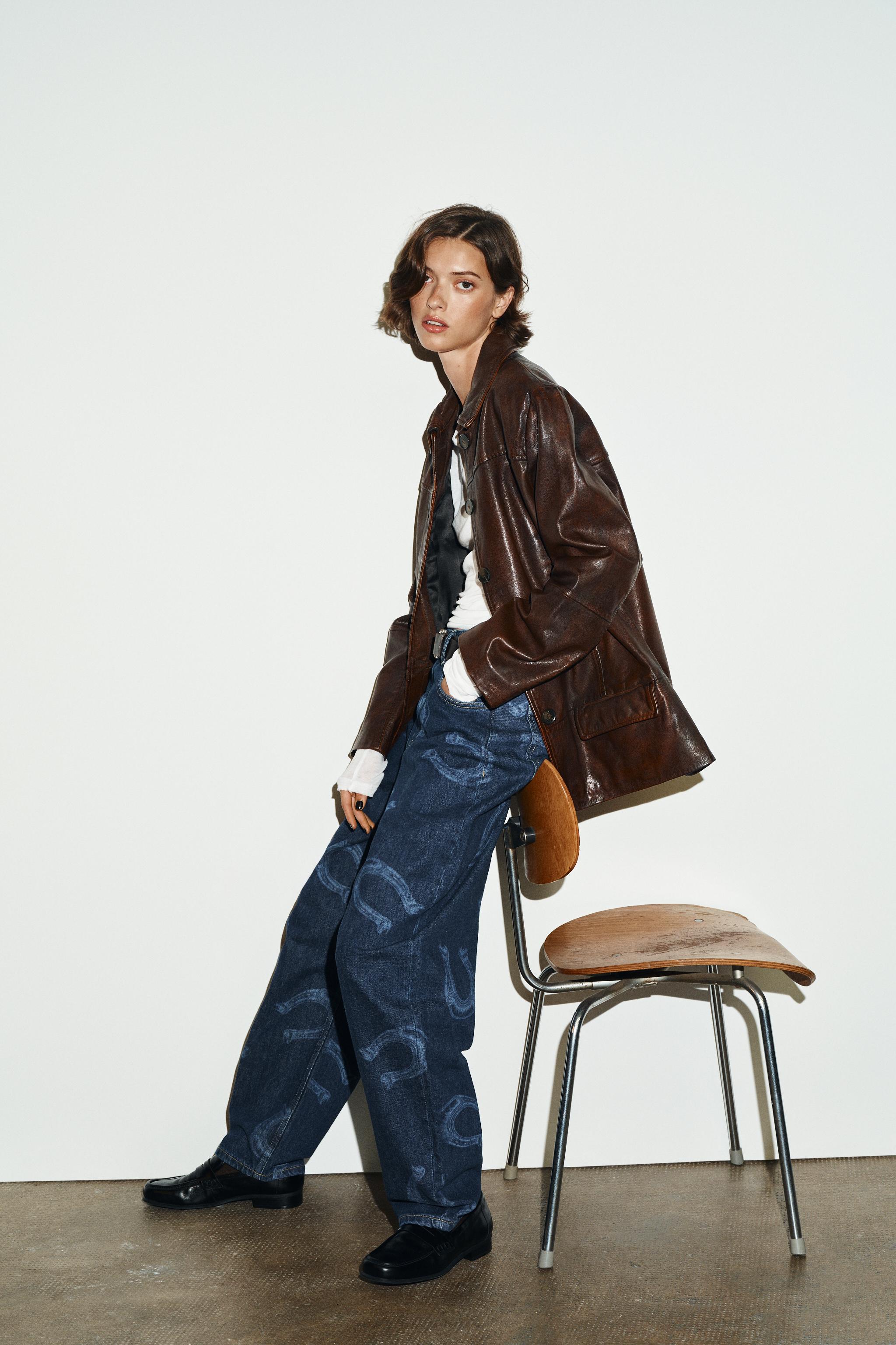 HIGH WAIST HORSESHOE TRF BARREL JEANS